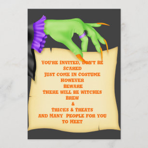 HALLOWEEN VITCHINVITATIONER INBJUDNINGAR