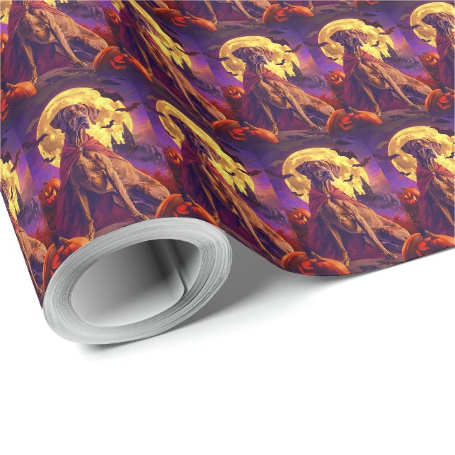 Halloween Vizsla Vampyr Pumpor Skräck Presentpapper (Rulle Hörn)