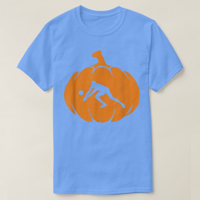 Halloween Volleyball Pumpkin T Shirt (Design framsida)