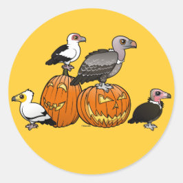 Halloween Vultures Runt Klistermärke