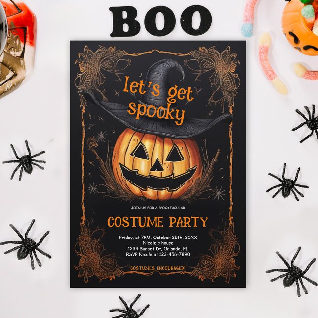 Halloween Vuxen Costume Party Business Spooky Inbjudningar (Halloween Adult Costume Party Spooky Invitation)