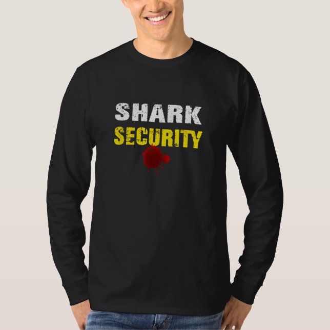 Halloween Vuxen Costume Shark Security Pappa Mamma T Shirt (Framsida)