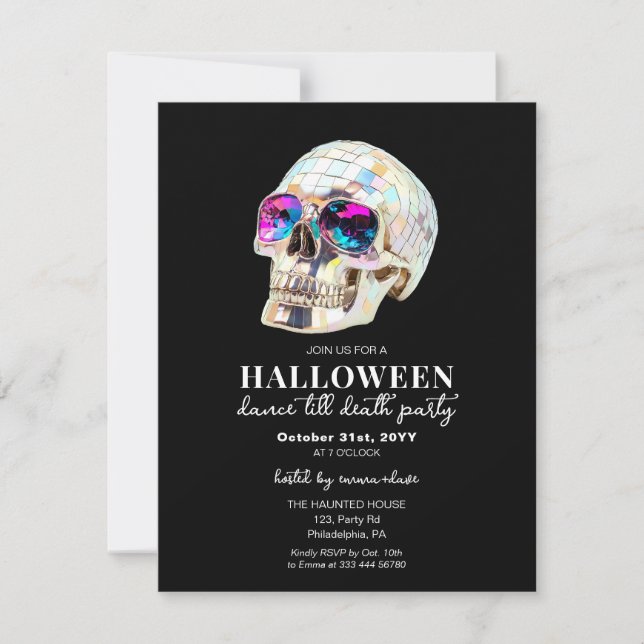 Halloween Vuxen Dancing Party Meddelande (Framsida)