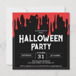 Halloween Vuxen Party Blood Drives Inbjudningar