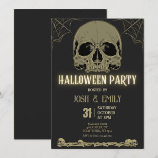 Halloween Vuxen Party Scull Inbjudningar