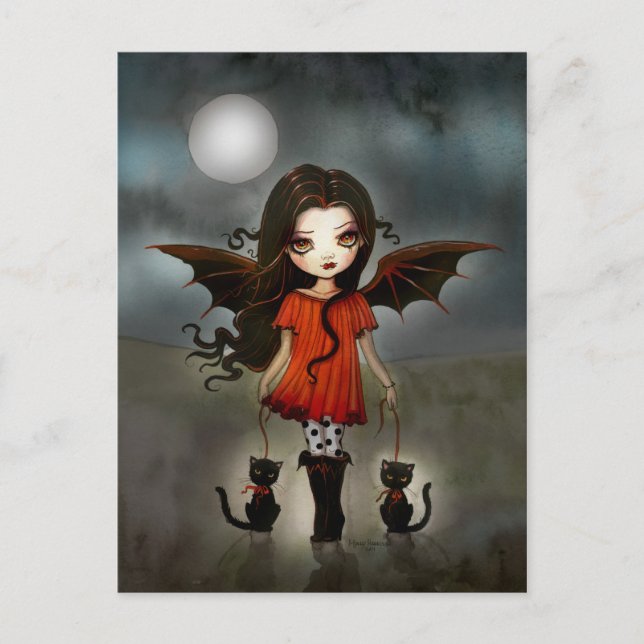 Halloween vycard Cute Little Vampire Vykort (Framsida)