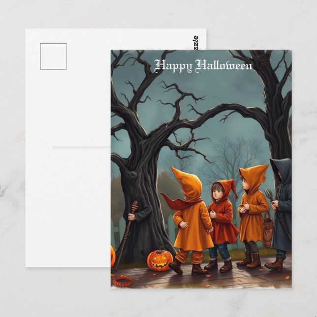 Halloween  vykort (Fram/baksida)