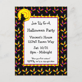 Halloween-vykort för inbjudan till Candy corn och  Vykort