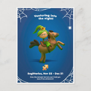 Halloween-vykort för Sagittarius Vykort
