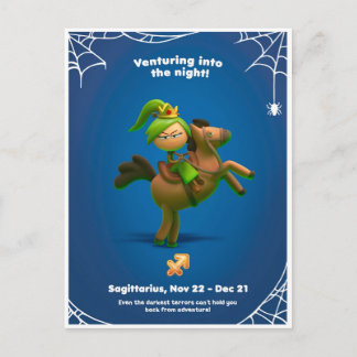 Halloween-vykort för Sagittarius Vykort