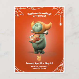 Halloween-vykort för Taurus Vykort