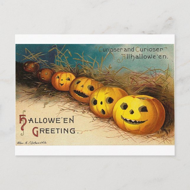 Halloween - vykort från förr i tiden - Klassiska a (Framsida)