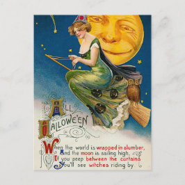 Halloween-vykort och vykort för måne Vintage Helgd