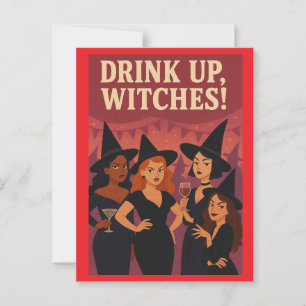 Halloween-vykort - Sassy Witch Party Vykort
