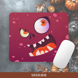 Halloween Wacky Purple Monster Mousepad Musmatta