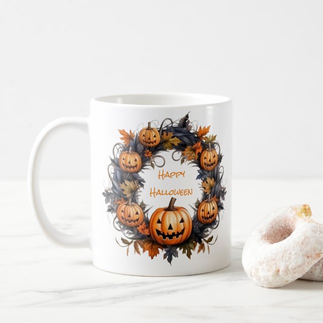 Halloween wandeans Happy halloween Kaffemugg (Med munk)