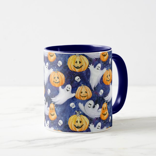 Halloween Watercolor Mönster Mugg (Framsida höger)