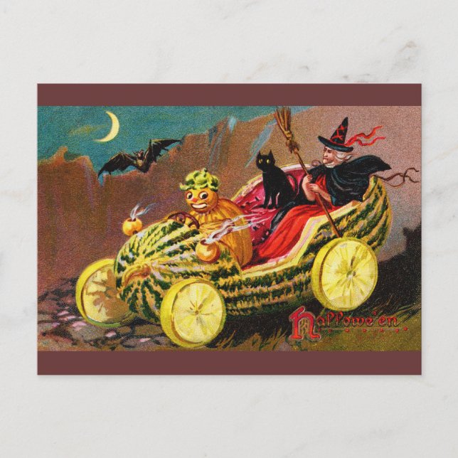 Halloween Watermelon Coach Vykort (Framsida)