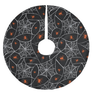 Halloween-webben och spindlarbakgrund. julgransmatta borstad polyester