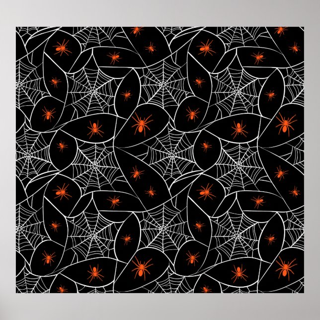 Halloween-webben och spindlarbakgrund. poster (Framsidan)