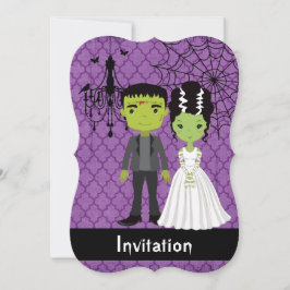 Halloween Wedding-inbjudan Bride of Frankenstein Inbjudningar