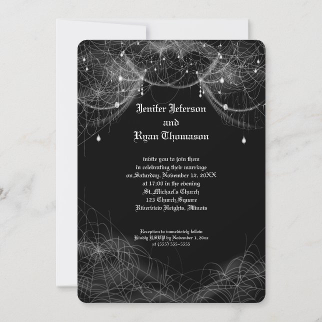 halloween wedding Invitation Inbjudningar (Baksida)