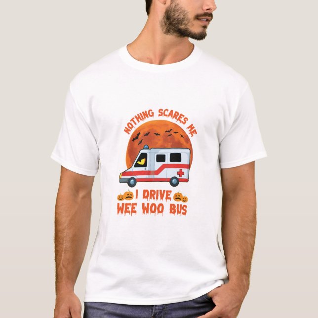 Halloween WEE WOO BUSS T Shirt (Framsida)