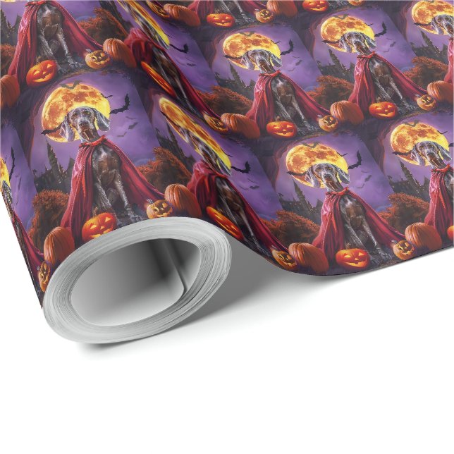 Halloween Weimaraner Vampyr Pumpor Skräck Presentpapper (Rulle Hörn)