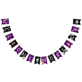 Halloween Welcome Mortalers Black Lila Vimplar