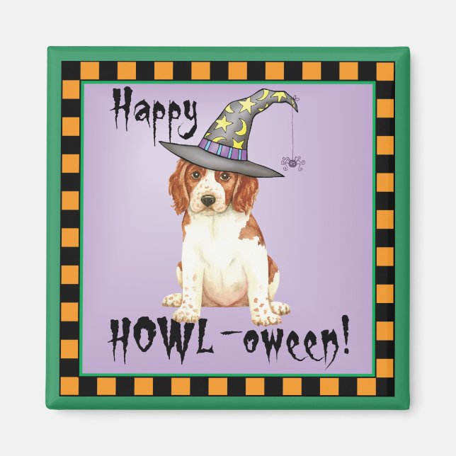 Halloween Welsh Springer Spain Magnet (Framsidan)