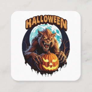 Halloween Werevarg Fyrkantigt Visitkort