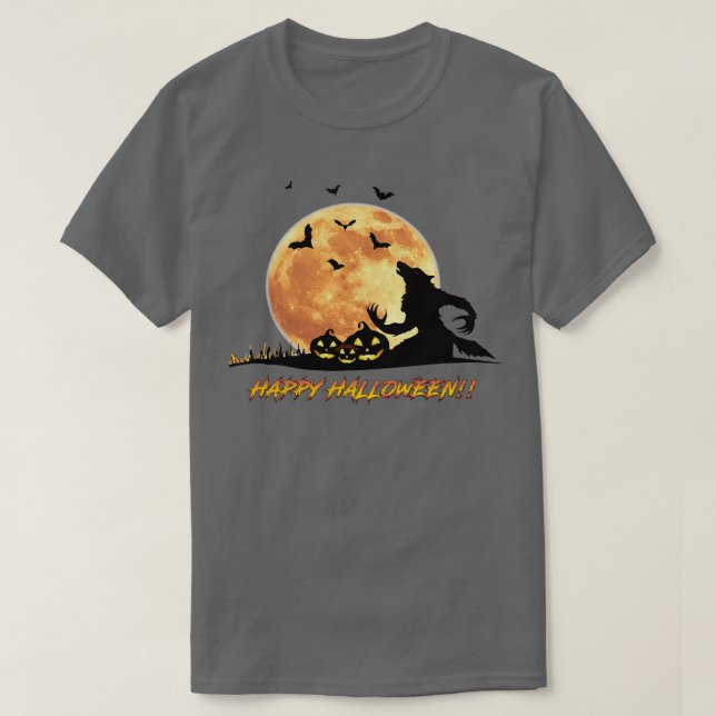 Halloween Werevarg Måne Nino Ts TShirt T Shirt (Design framsida)