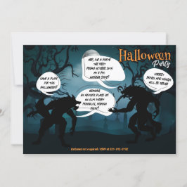 Halloween Werevargpartiets inbjudan