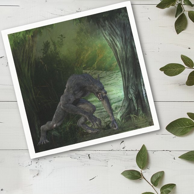 Halloween Werevargs Mörk Forest Pappersservett (Skapare uppladdad)