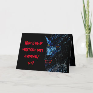 HALLOWEEN WEREWOLF JOKE-kort Helgkort