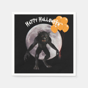 Halloween Werewolf med ballonger Pappersservett