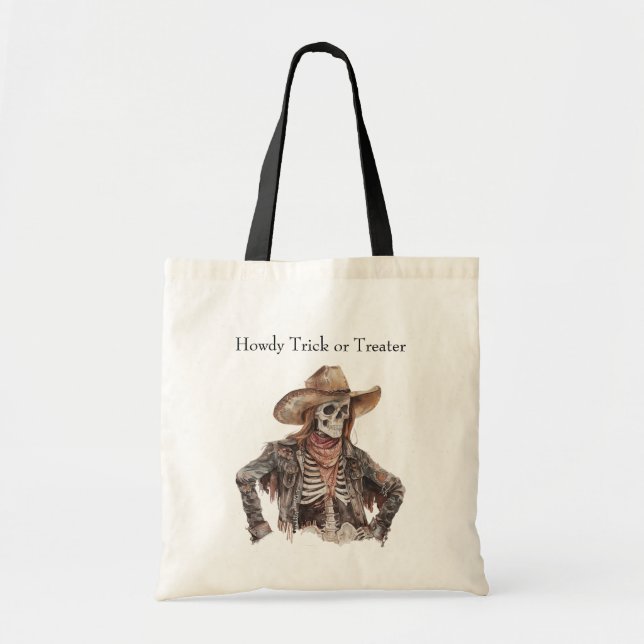 Halloween Western Brun Cowboy Spöke Pumpa Tygkasse (Framsidan)