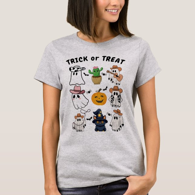 Halloween Westernare CowboyGhost T-Shirt (Framsida)