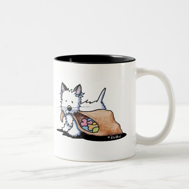 Halloween Westie Hund Cat Två-Tonad Mugg (Höger)