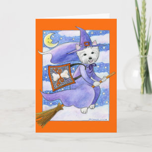 Halloween Westie hund Kort