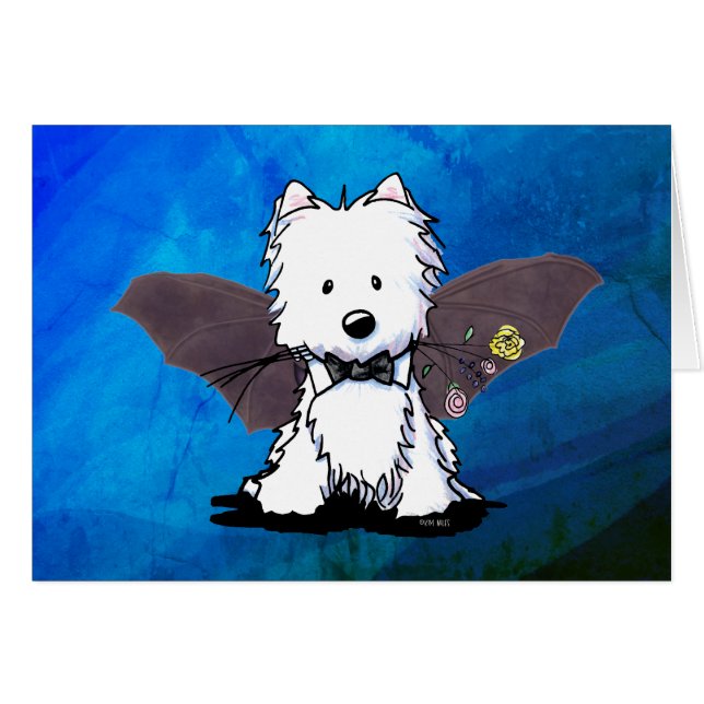 Halloween Westie Terrier Fladdermus Hund OBS Kort (Framsidan Horizontal)