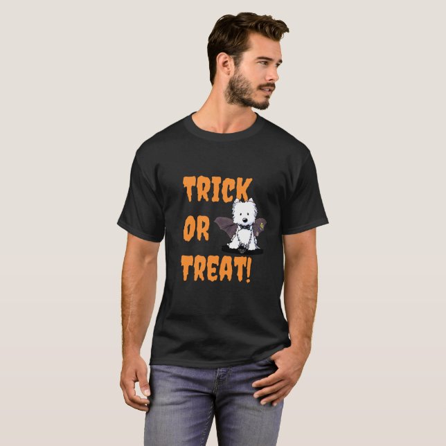Halloween Westie Tote Bag T Shirt (Hel framsida)