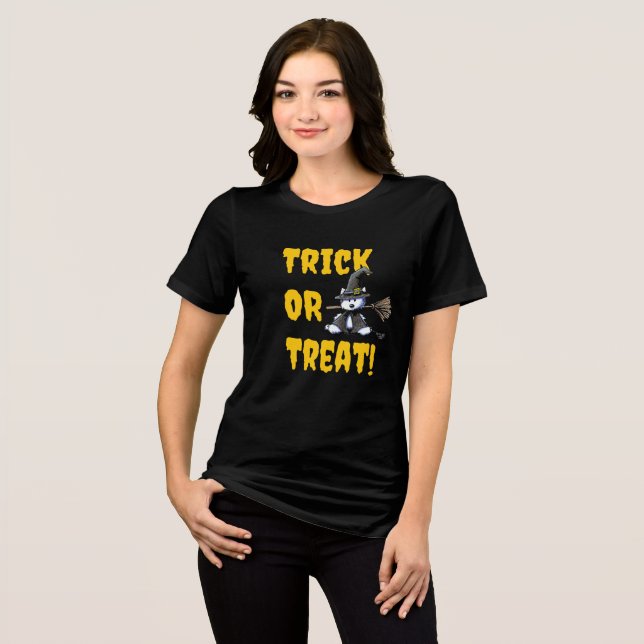 Halloween Westie Witch T Shirt (Framsida Full)