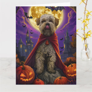 Halloween Wheaten Terrier Vampire Pumpkins Scary Kort