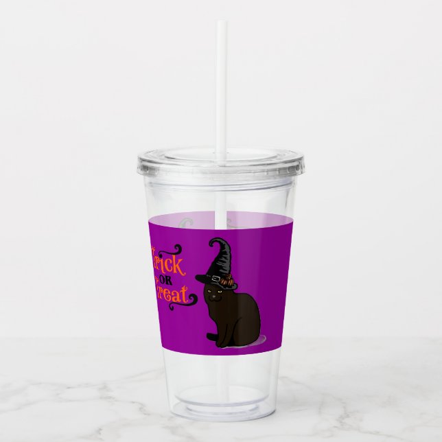 Halloween Whimsical Cute Witch Lila Take Away Mugg (Framsida)
