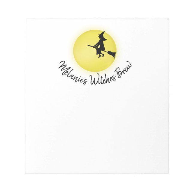 Halloween Whimsical Fitch Full Moon Cute Anteckningsblock (Framsida)