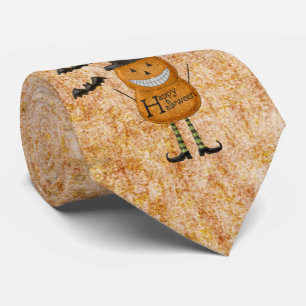 Halloween Whimsical Pumpkin Man Tie Slips