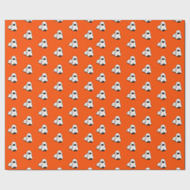 Halloween Whimsical Rolig hund Ghost-Orange Presentpapper