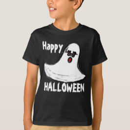 Halloween White Black Ghost T Shirt
