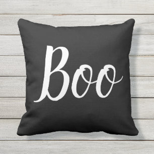 Halloween White Boo Typography enkel Kudde
